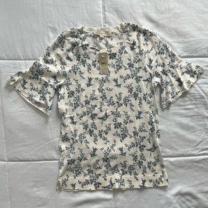 LOFT Bell Sleeve Floral Top XXSP